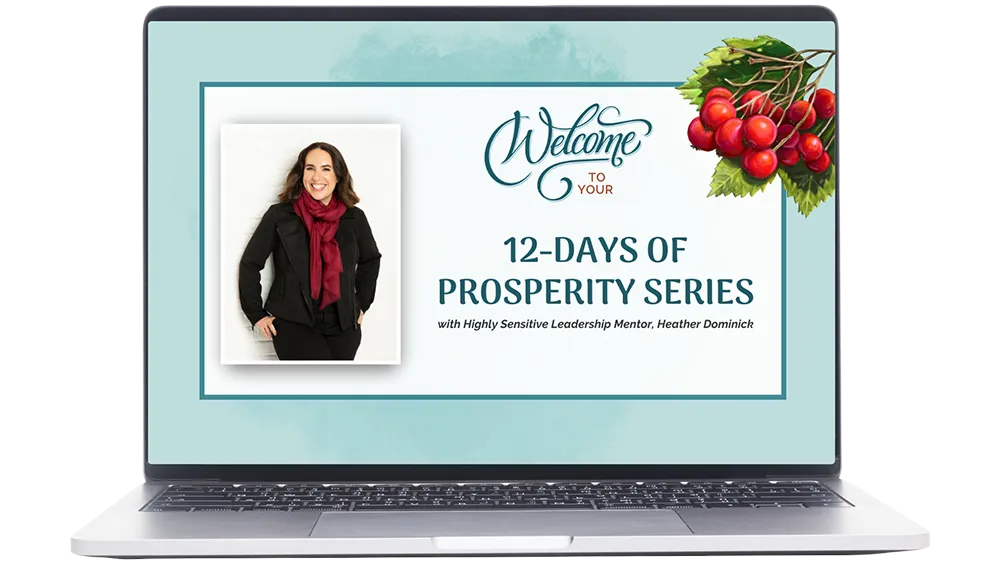 Laptop displaying 12-Days of Prosperity Welcome Slide